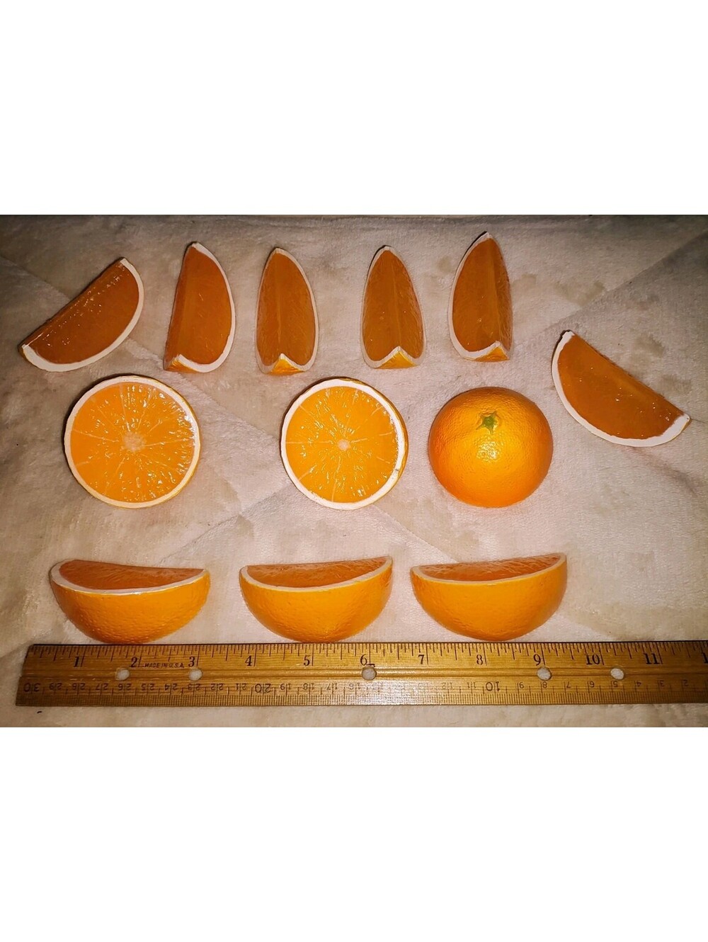 Lifelike Oranges Realistic Artificial Fake Kitchen Decor 3 Half & 9 Slices